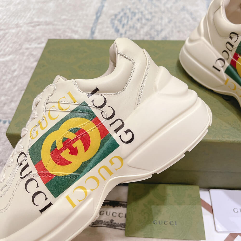 Rhyton Gucci logo leather sneaker