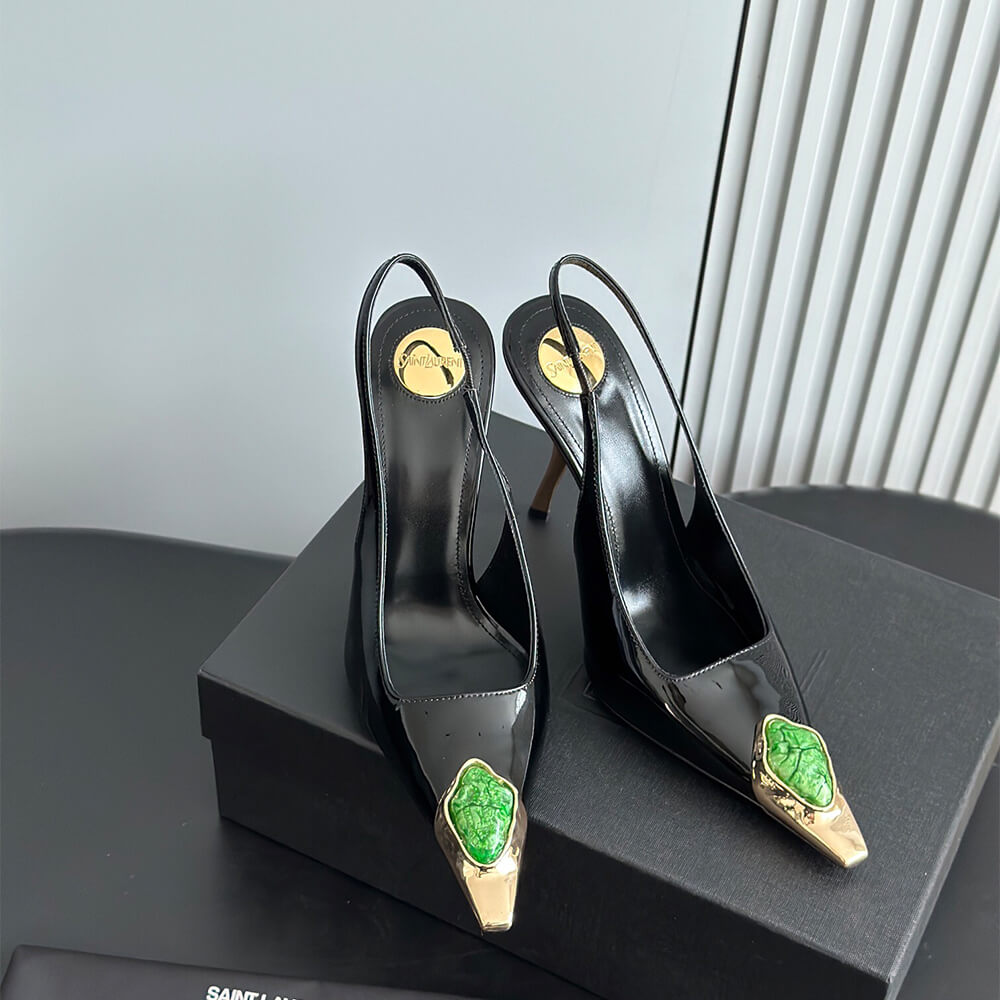 YSL Loulou Slingback Pumps in Patent Leather