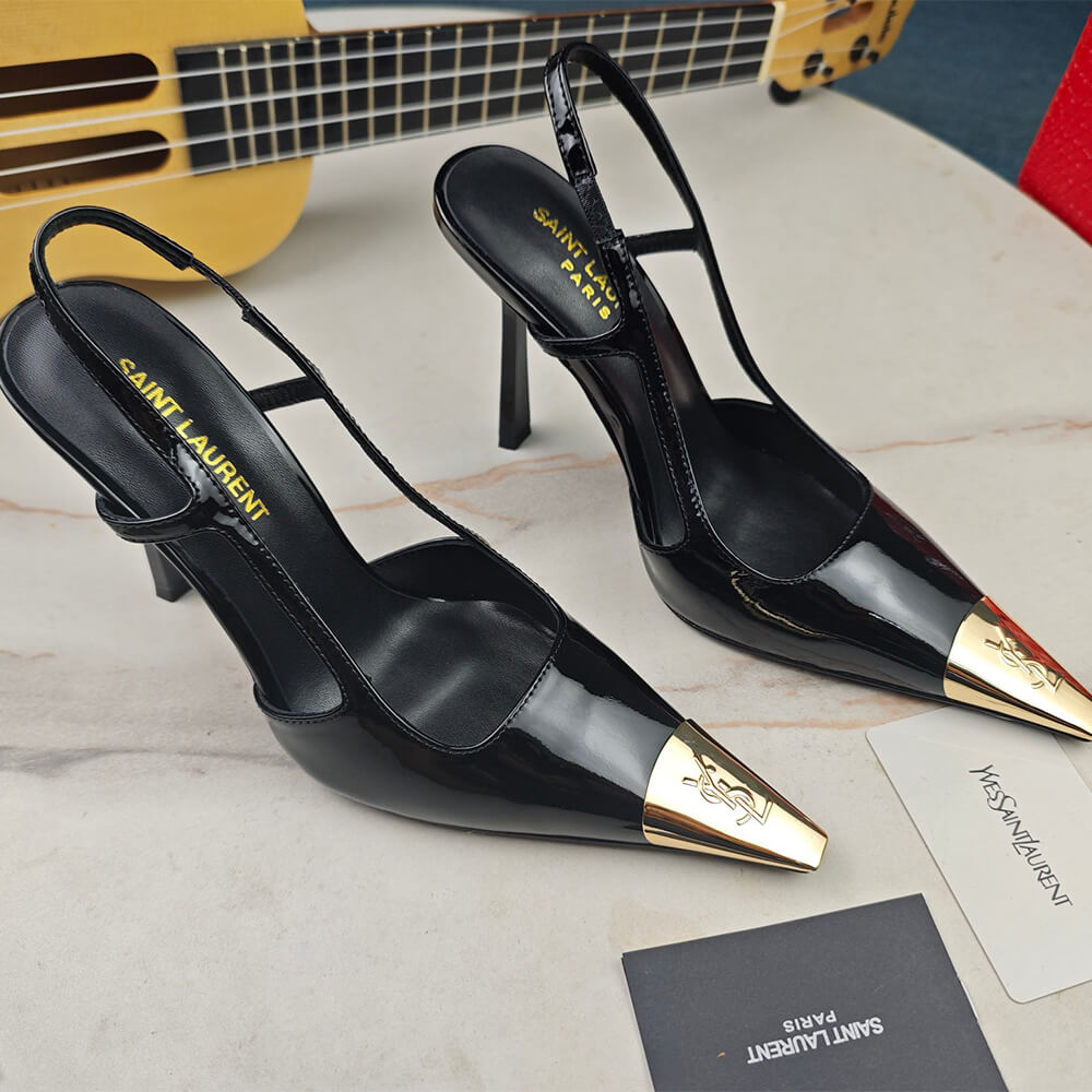 YSL Jeanne Slingback Pumps in Patent Leather
