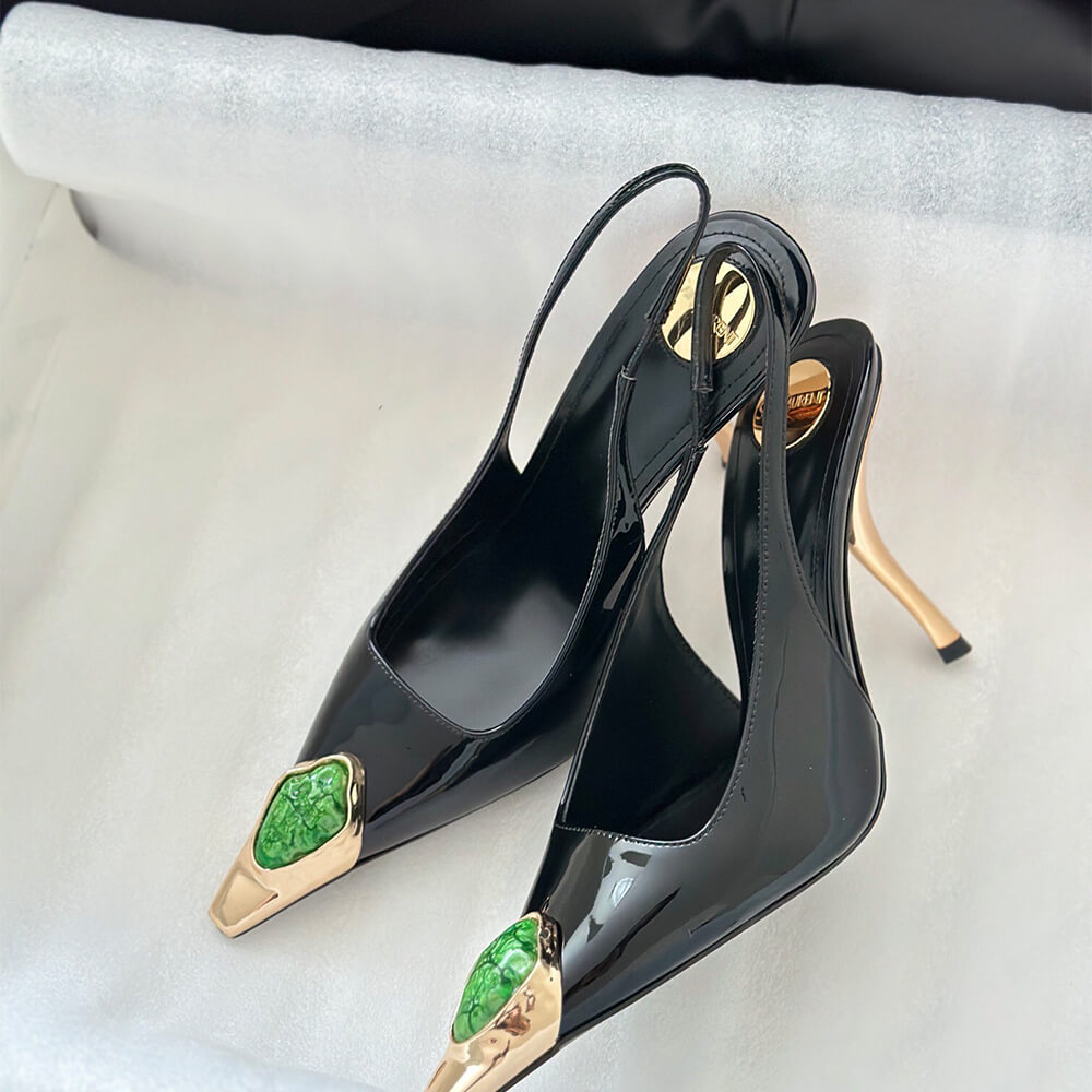YSL Loulou Slingback Pumps in Patent Leather