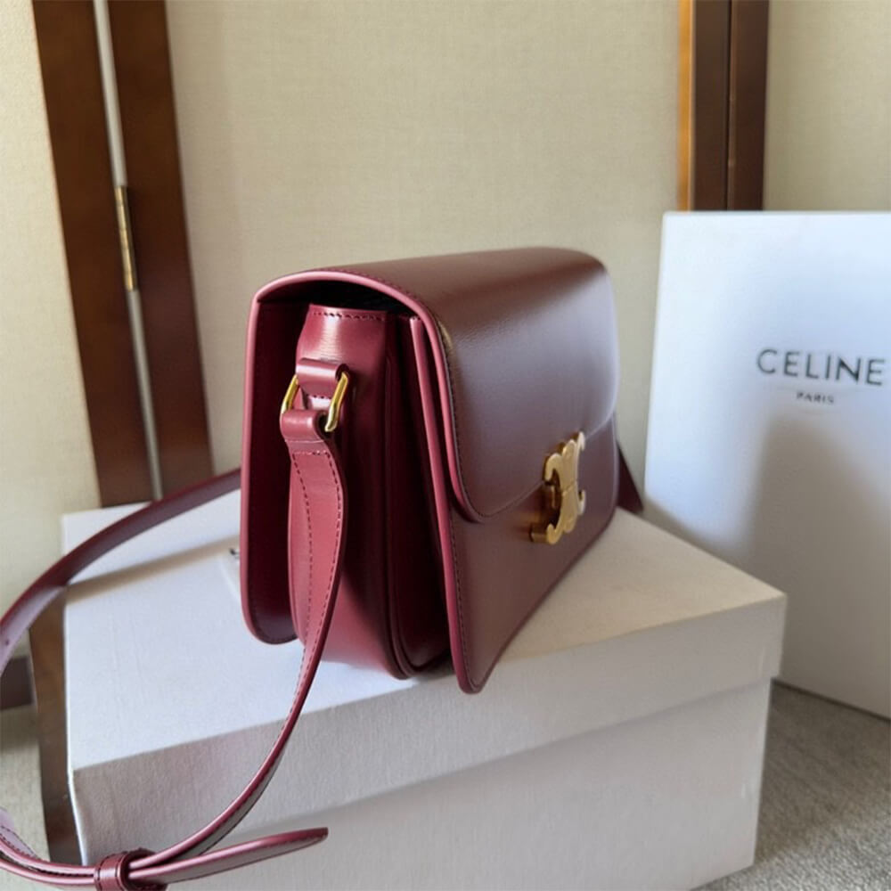 CELINE CLASSIQUE TRIOMPHE BAG in shiny calfskin(HIGH-END GRADE)