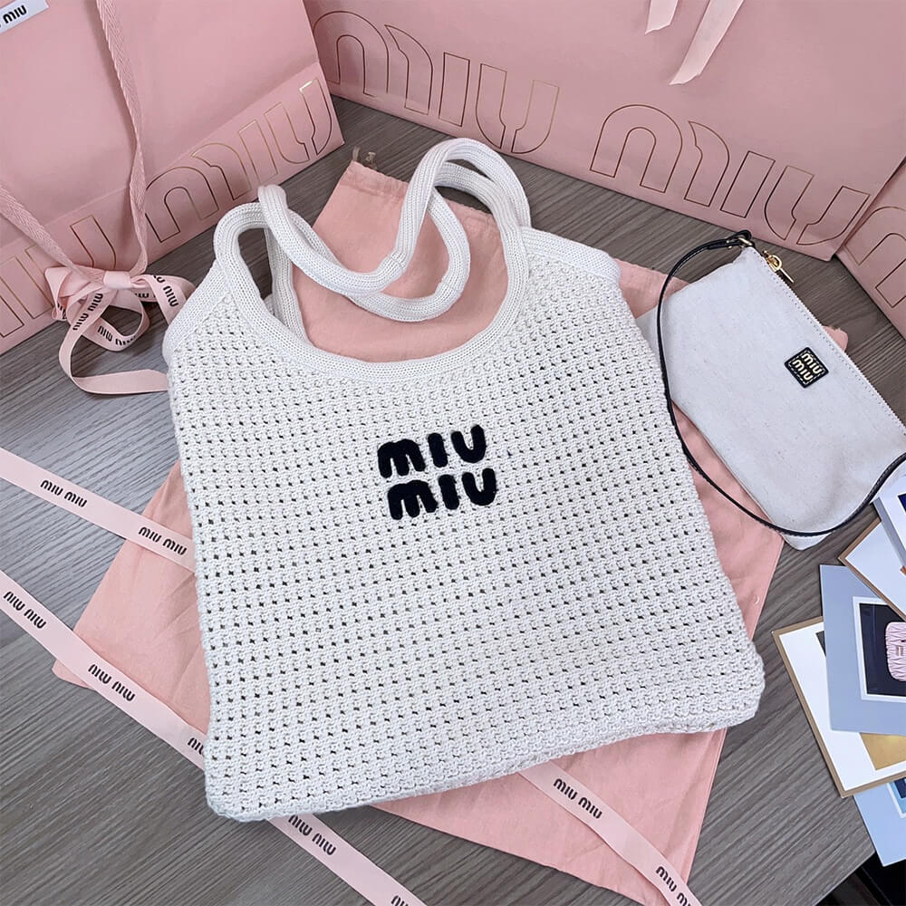 MIUMIU REGULAR IVY canvas and leather bag(HIGH-END GRADE)