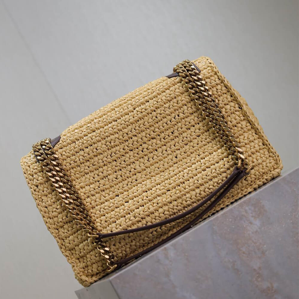 SAINT LAURENT NIKI CHAIN MEDIUM IN RAFFIA(HIGH-END GRADE)