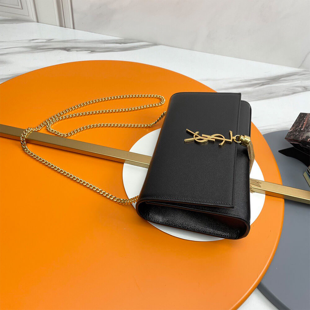 YSL kate medium tassel in grain de poudre embossed leather