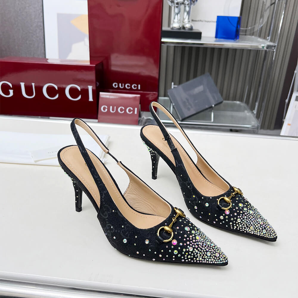 Gucci Women s slingback pump with crystal Horsebit