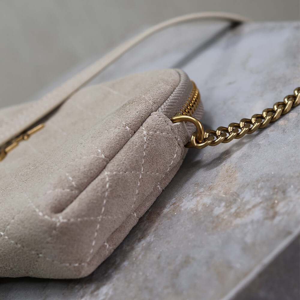 YSL GABY zipped pouch in suede