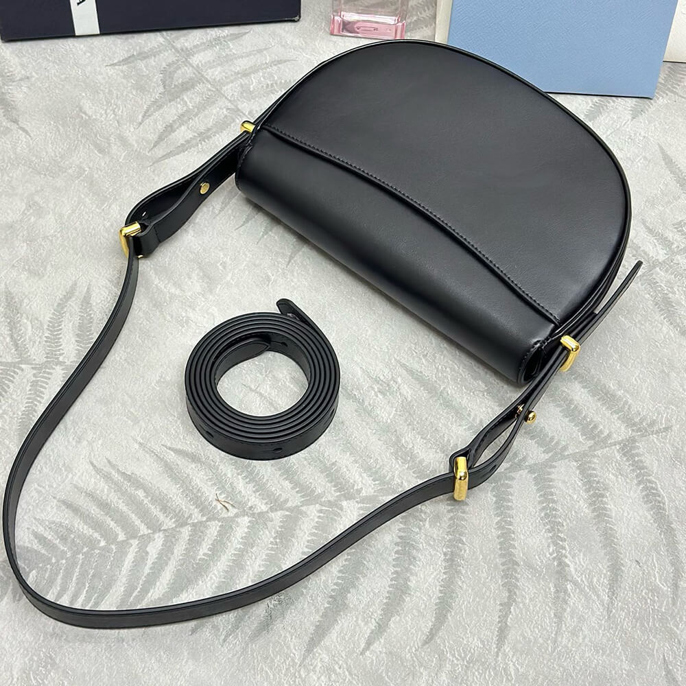 Prada Arque leather shoulder bag with flap