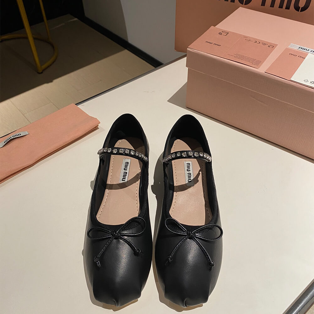 MiuMiu Leather ballerinas