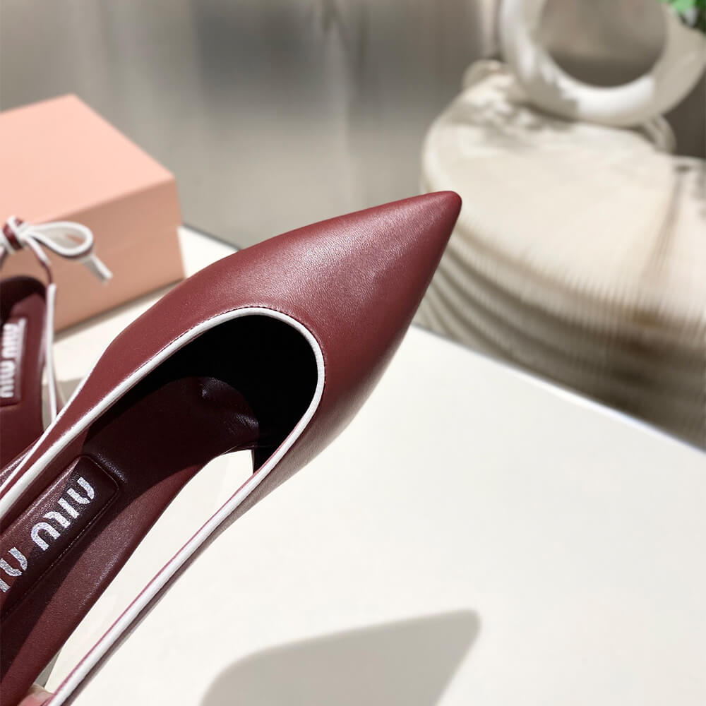 MiuMiu Nappa leather slingback pumps