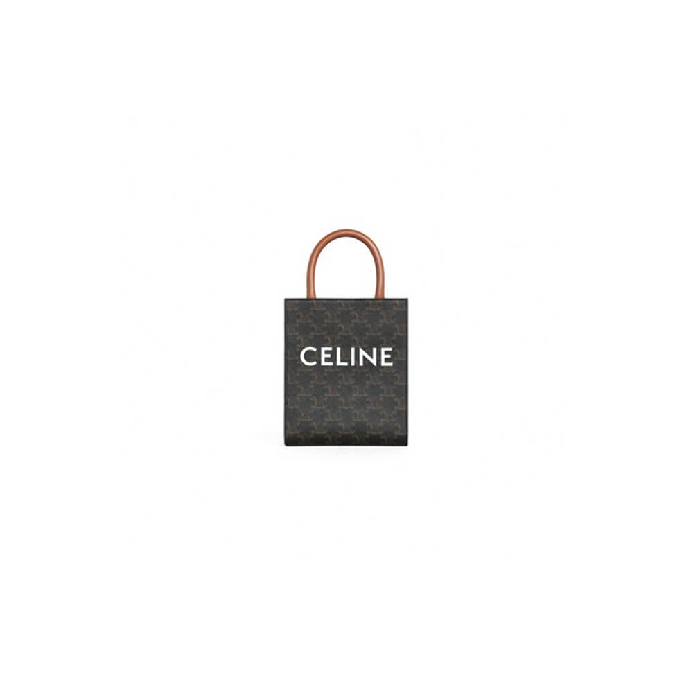 CELINE Mini Vertical Cabas IN Triomphe Canvas with Celine print