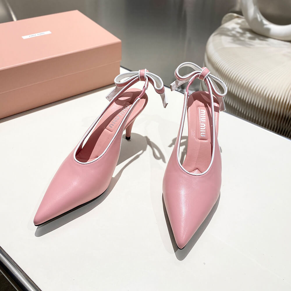MiuMiu Nappa leather slingback pumps