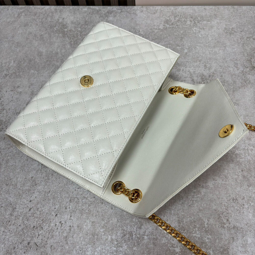 YSL envelope medium in grained leather