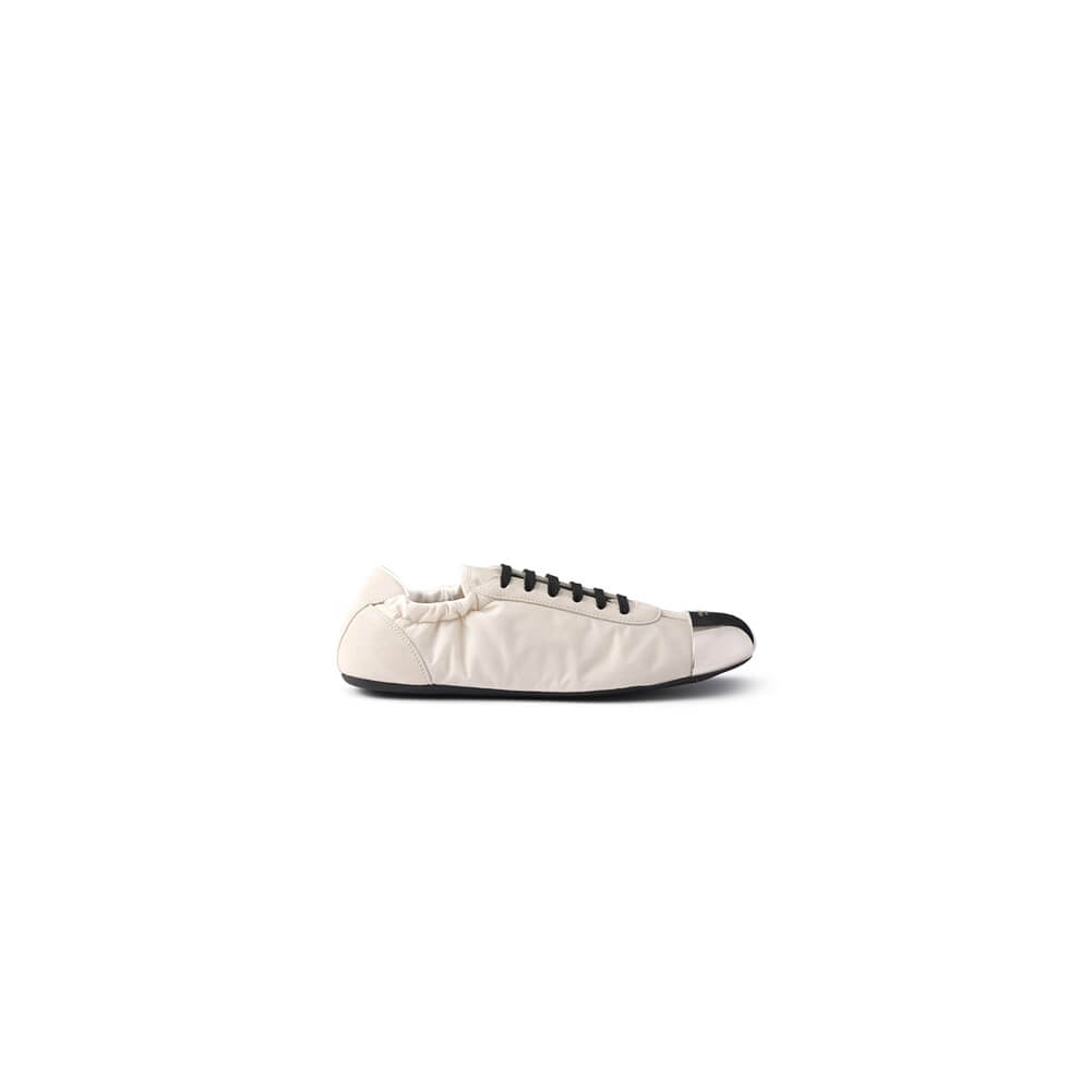 PRADA Collapse Re-Nylon and suede sneakers with metal toecap