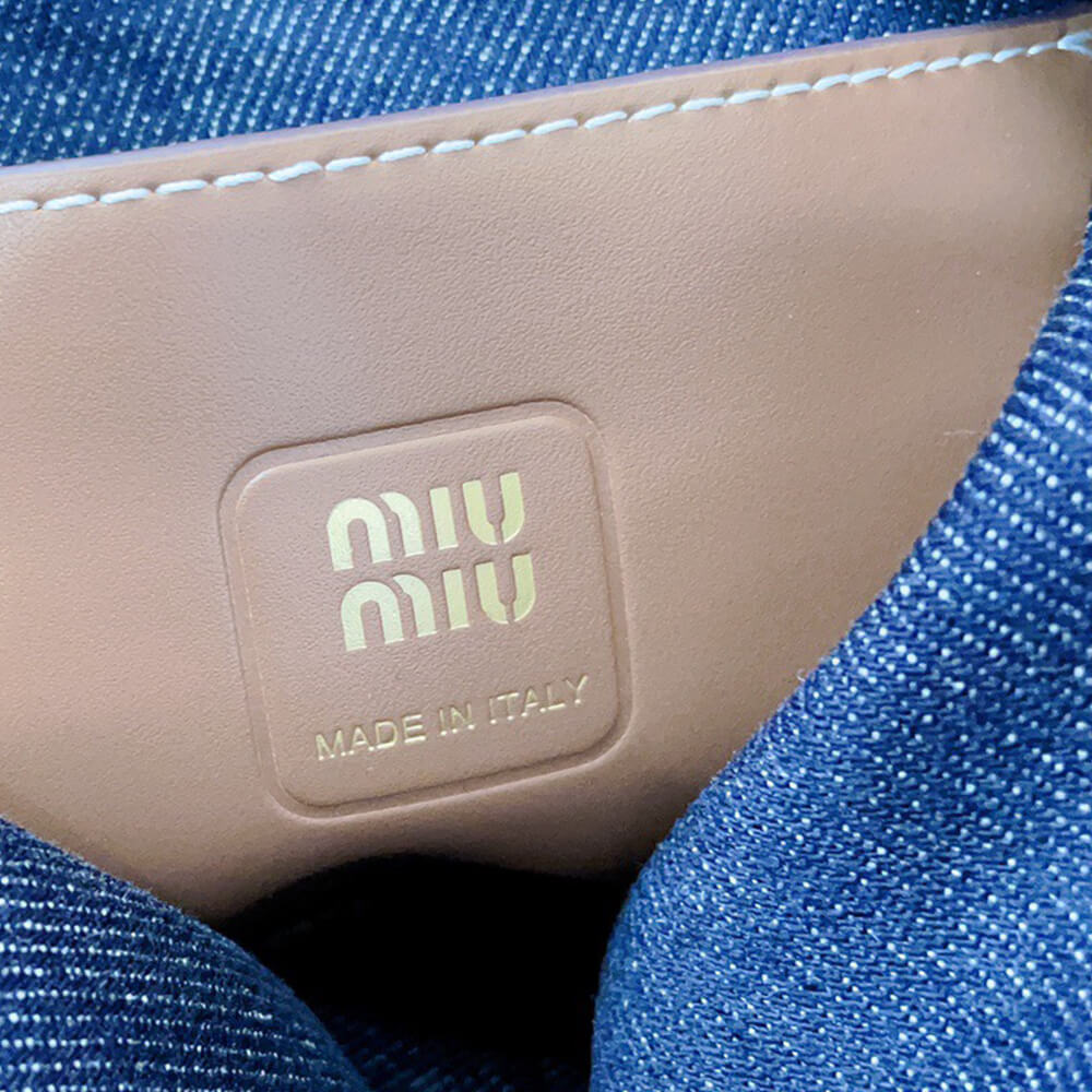 MIUMIU MINI IVY canvas and leather bag(HIGH-END GRADE)