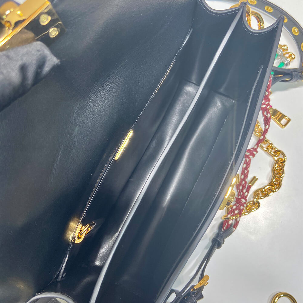 Prada Soft Sound small leather shoulder bag with charms(high-end grade)