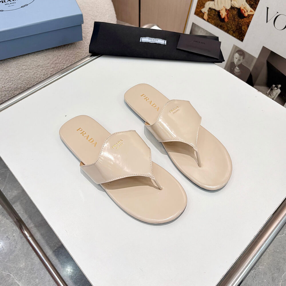 Prada Brushed leather thong sandals