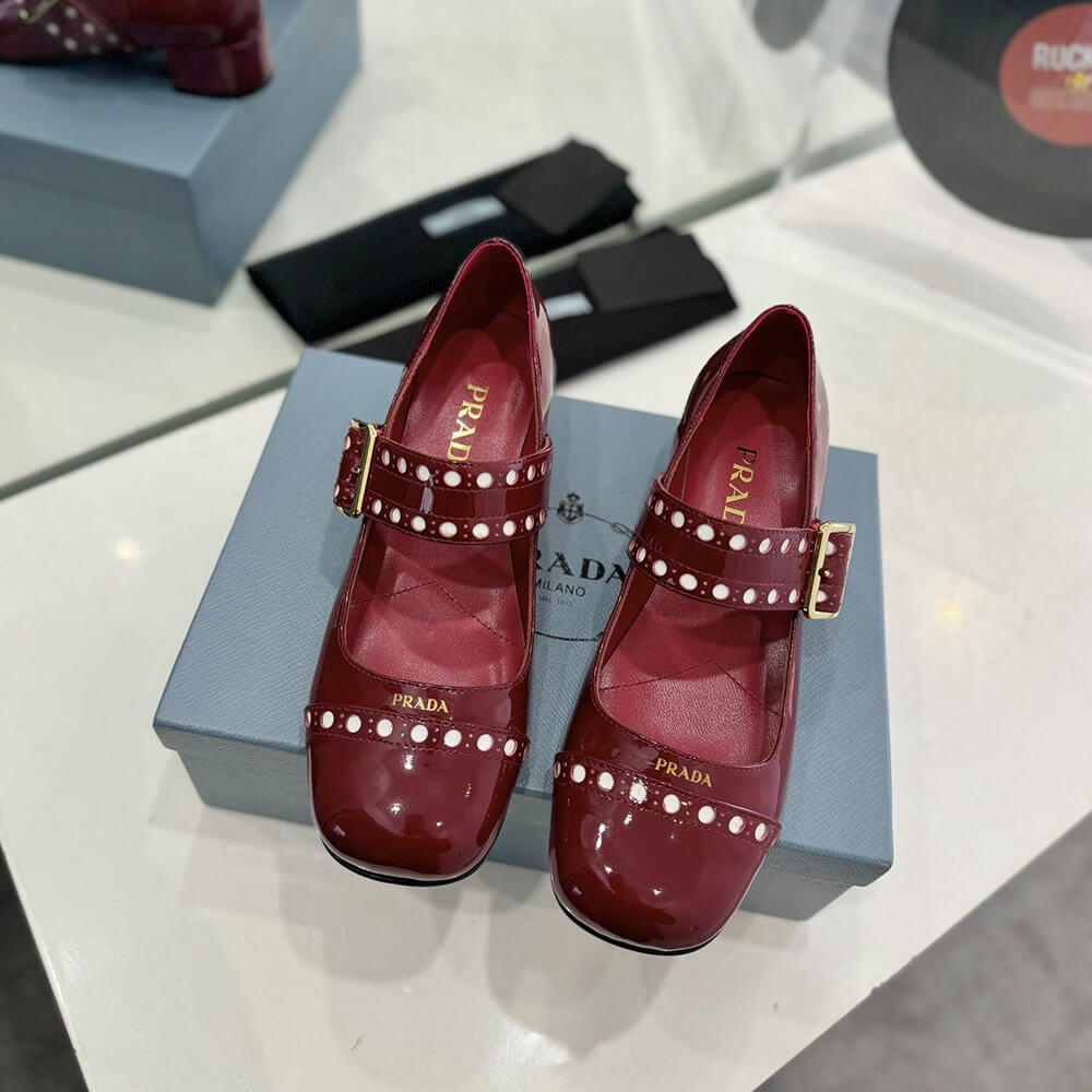 PRADA Patent leather Mary Jane pumps