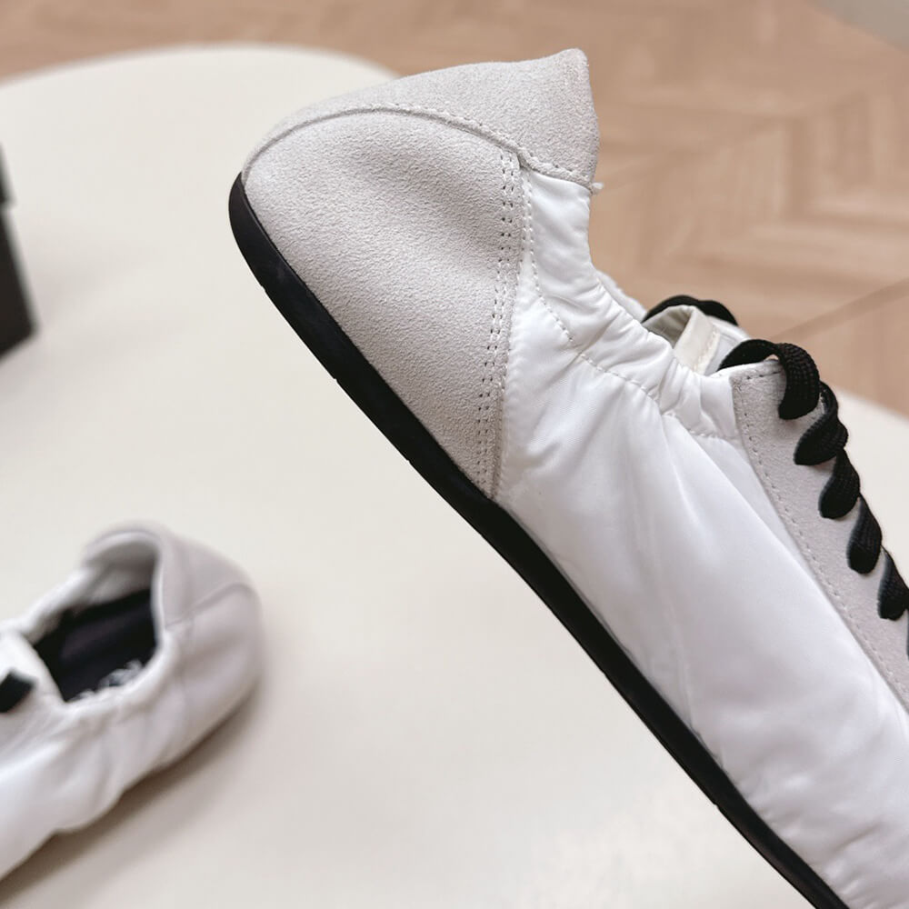 PRADA Collapse Re-Nylon and suede sneakers with metal toecap