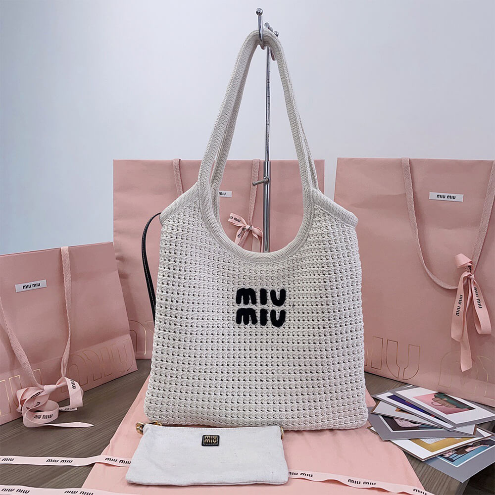 MIUMIU REGULAR IVY canvas and leather bag(HIGH-END GRADE)